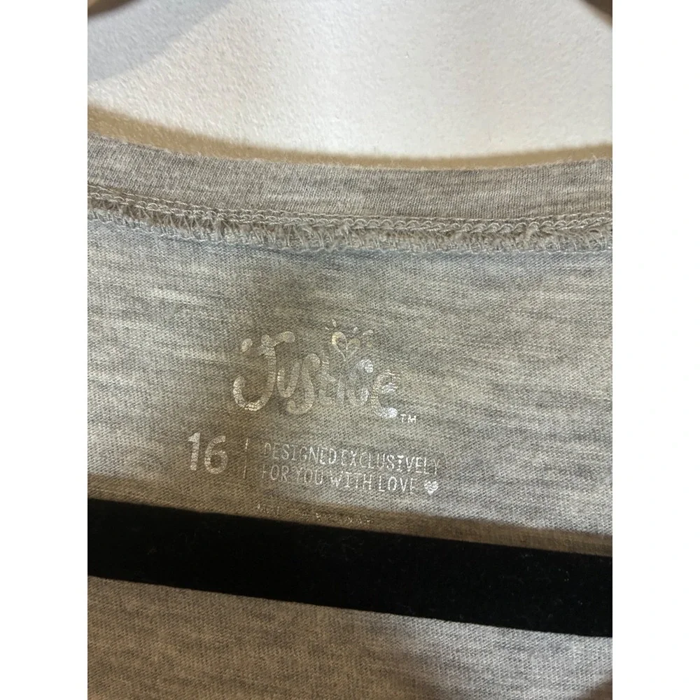 Justice Girls Size 16 Gray Graphic T Shirt Note To Self Chill Rainbow Glitter